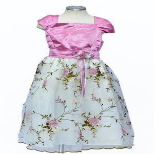 Pink and Cream Girls Party Dress